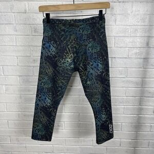 Lorna Jane Camo Active Leggings Womens 24" Waist Cropped Athleisure Gym